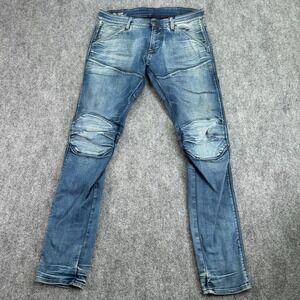 G Star RAW Jeans Mens 30 (Fits 33x32) 5620 3D Super Slim Moto Articulated Denim